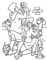 coloriage 101 dalmatiens promenade